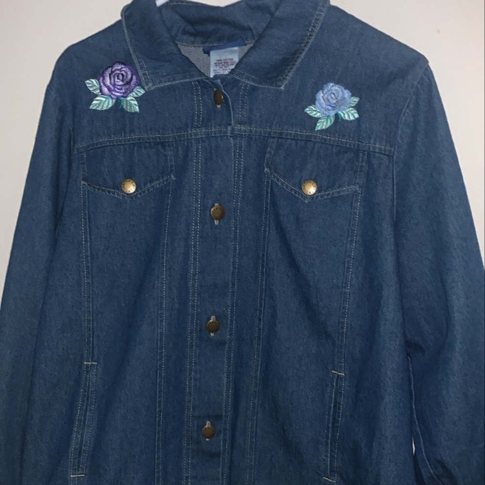 Women’s flower denim jacket
